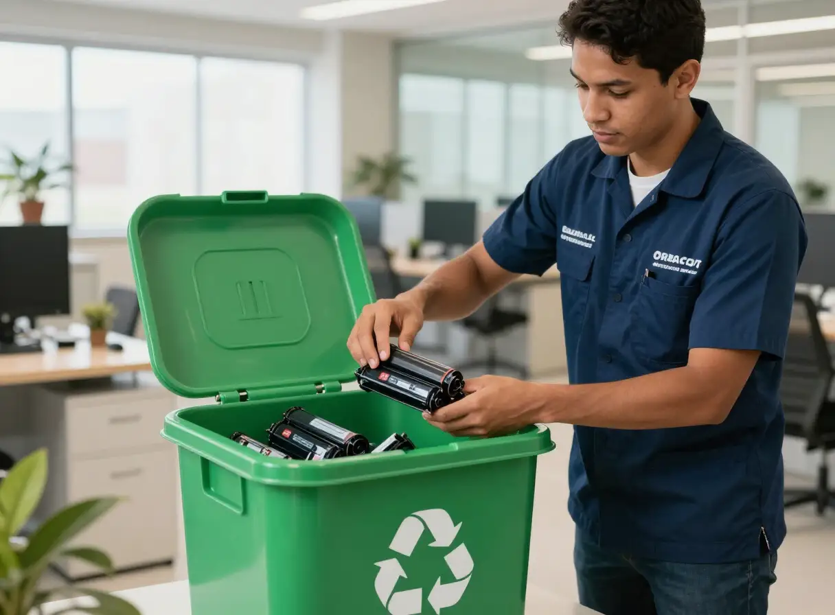 Descarte ecológico de suprimentos e toners